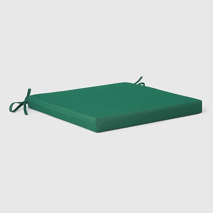 WestinTrends Solace Outdoor Patio Kitchen Dining Chair Square Seat Cushions Set of 4, 20 x 18, Green