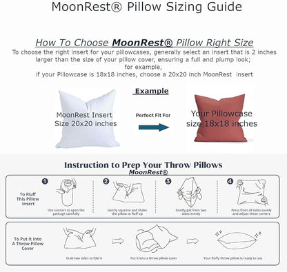 MoonRest® 16x36 Inch Synthetic Down Alternative Rectangle Pillow Insert Form Stuffer for Sofa Shams, Decorative Throw Pillow, Cushion and Bed Pillow Stuffing - Hypoallergenic 16“X 36”