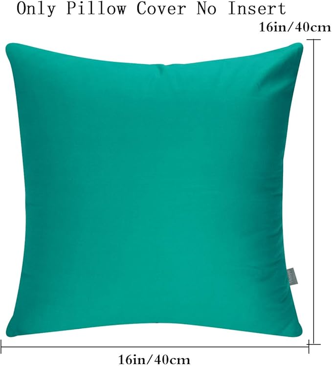 4-Pack 100% Cotton Comfortable Solid Decorative Throw Pillow Case,Thmyo Square Cushion Cover Pillowcase Sublimation Blank Pillow Covers DIY Throw Pillowcase for Sofa(16x16 inch/ 40x40cm,Lake Blue)