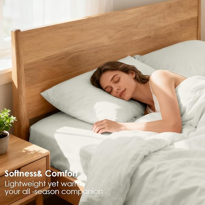 Holtel Luxury Twin Sheet Set - 3 Piece Soft Microfiber Sheets for Twin Size Bed, 16" Deep Pocket Easy Care Wrinkle Free Cooling Bedding Sheet and Pillowcase Set, Ivory