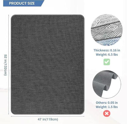 Chair Mat for Hardwood & Tile Floor, 47" x 52" Heavy Duty Office Chair Mat for Rolling Chairs Easy Glide, Anti Slip, Non-Curve, Floor Protector for Home Office, Gray