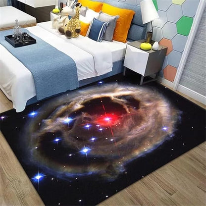 Universe Galaxy Area Rug for Living Room Bedroom 4x5 ft Soft Kitchen Kids Room Floor Mats Non-Slip Washable Carpets