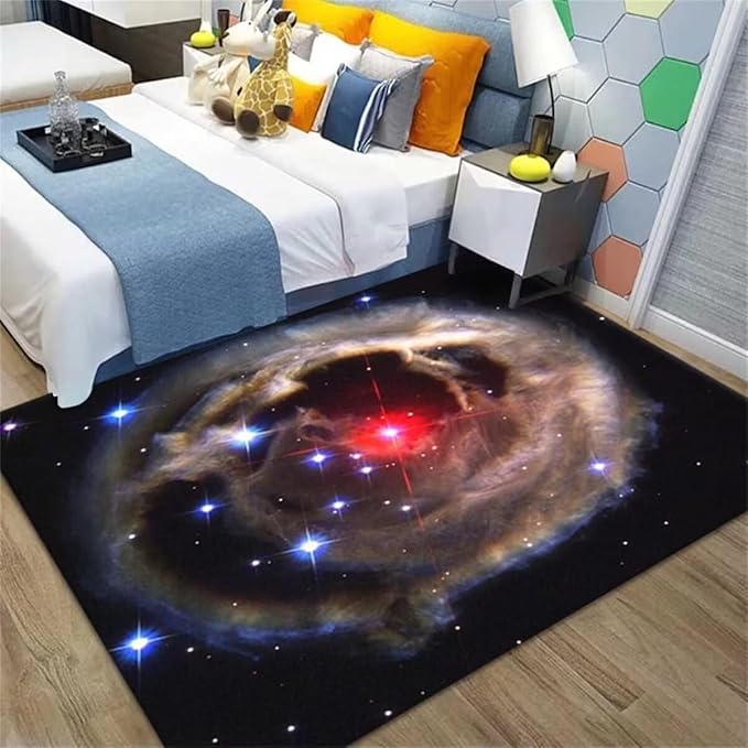 Universe Galaxy Area Rug for Living Room Bedroom 5x8 ft Soft Kitchen Kids Room Floor Mats Non-Slip Washable Carpets