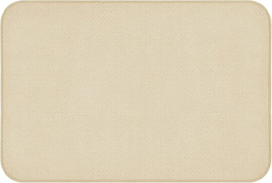 House, Home and More Skid-Resistant Carpet Indoor Area Rug Floor Mat - Ivory Cream - 2 Ft X 3 Ft - Non Slip Rubber Backing, Stain Resistant, Dog Friendly, Living Room Bedroom Kitchen Entryway