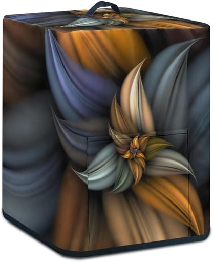 Air Fryer Oven Dust Cover with Handle and Pocket, Easy Cleaning Electric Appliance Cover, Brown Flower