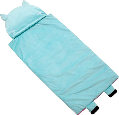 Kid's Nap Buddies Character Preschool Nap Mat, Toddler Sleeping Bag with Pillow for Daycare, Ages 3+