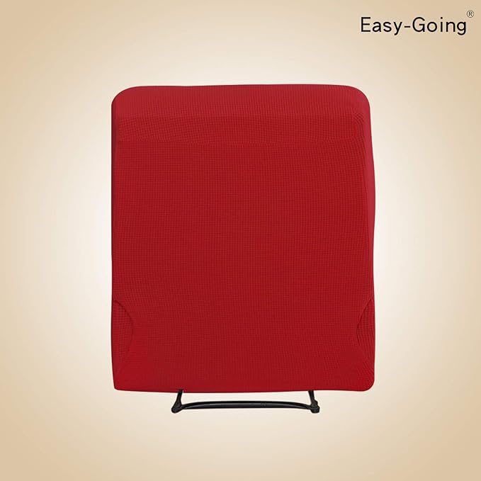 Easy-Going Recliner Stretch Sofa Slipcover Sofa Cover 4-Pieces Furniture Protector Couch Soft with Elastic Bottom Polyester Spandex Jacquard Fabric Small Checks(Recliner,Christmas Red,Large)