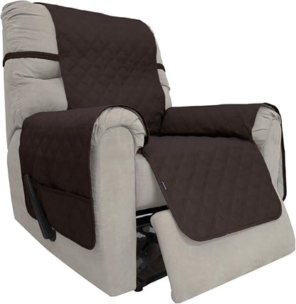 Easy-Going Sofa Slipcover Waterproof Recliner Chair Cover Non-Slip Fabric Couch Cover for Living Room Washable Furniture Protector for Pets Kids Children Dog Cat (Recliner, Chocolate)