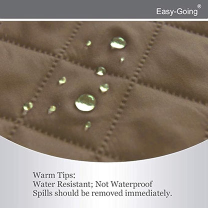 Easy-Going Reversible Loveseat Couch Cover for 2 Cushion Couch Sofa Cover for Dogs Water Resistant Furniture Protector with Foam Sticks Elastic Straps for Pet (Loveseat, Camel/Ivory)