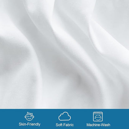 SPRINGSPIRIT Cot Sheets - 30" x 75" x 9", 4 Piece Set, Fitted Sheets for Twin/Camp Bunk/RV Bunk/Guest Beds, White