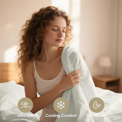 Silky Soft Queen Sheet Set - Luxury 4 Piece Breathable Cooling Sheets for Queen Size Bed, 16" Deep Pocket Easy Care Wrinkle Free Bedding Sheet and Pillowcase Set, Ivory