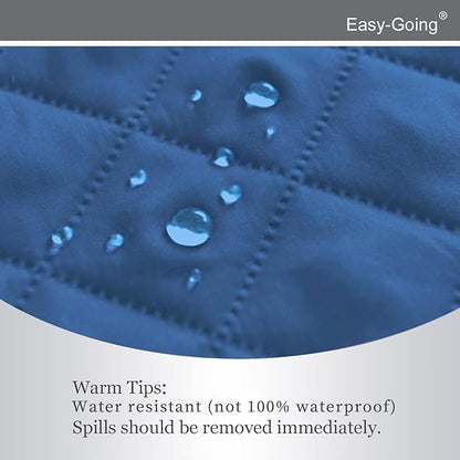 Easy-Going Recliner Chair Slipcover Reversible Sofa Cover Water Resistant Couch Cover Furniture Protector with Elastic Straps for Pets Dog (Recliner 22 inch, Blue/Ivory)