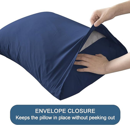 SPRINGSPIRIT Sleeper Sofa Queen Sheets Set, 4 Piece Bed Sheets Set Up to 8" Deep Pockets, Extra Soft and Breathable Bedding Sheets, Navy