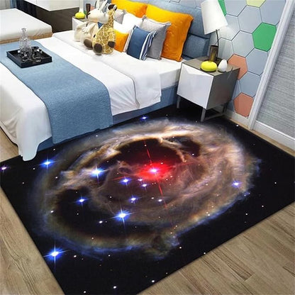 Universe Galaxy Area Rug for Living Room Bedroom Throw Rugs Soft Kitchen Kids Room Floor Mats Non-Slip Carpets Easy-Care, 4' x 6'