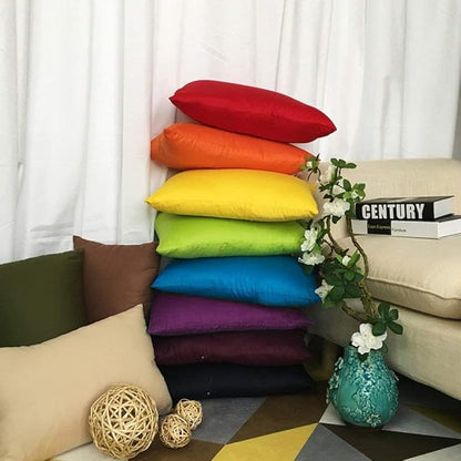 Thmyo 4-Pack 100% Cotton Lumbar Comfortable Solid Decorative Throw Pillow Case Rectangle Cushion Cover Pillowcase DIY Throw Pillowcase(12x20inch/30x50cm,Dark Reddish Purple)