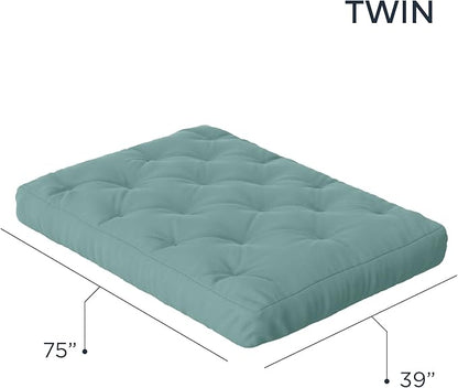 Royal Sleep Products by The Futon Factory 6 inch Foam Futon Mattress - Solid Teal Cover - Twin Size - CertiPUR Certified Foams - Made in USA - Replacement Mattress - (Frame not Included)