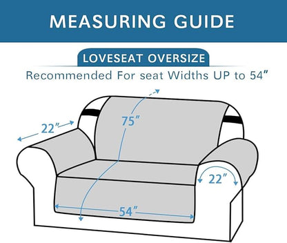 H.VERSAILTEX Reversible Loveseat Cover Furniture Protector Anti-Slip Water Resistant 2" Elastic Straps Couch Covers Pets Fit Sitting Width Up to 54"(Oversized Loveseat: 75" x 98", Desert Sage/Beige)