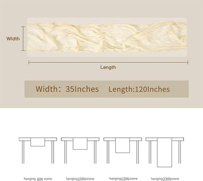 BALCONY & FALCON Beige Cheesecloth Table Runner 10FT 120 Inch Rustic & Boho Farmhouse Gauze Cheese Cloth Runners for Wedding Fall Thanksgiving Christmas Party Baby Shower Birthday Decor