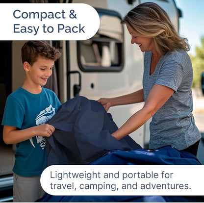 Cot Sheet Set 33” x 75” – 4 Piece Cot Size Twin Mattress Sheets – Ideal for Camper Bunk, RVs, Bunks, Day Care, Camping & Guest Beds - Fits 6” to 10” Mattress - Comdy, Breathable & Cooling - Navy Blue