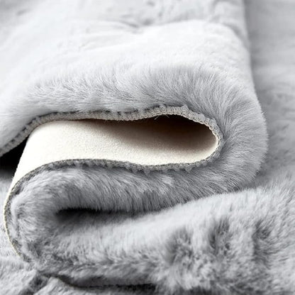 Light Gray Faux Fuzzy Fur Washable Rugs for Bedroom Shaggy Area Rugs for Living Room Grey 2x3 Nursery Rug Home Room Décor