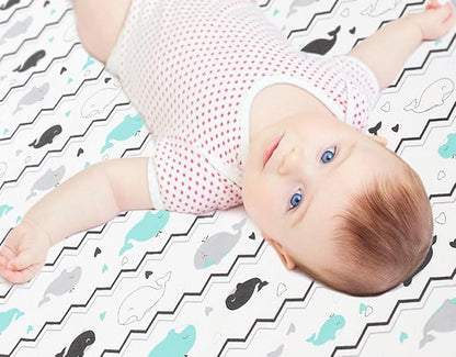 Pack n Play Sheets, BROLEX 2 Pack Mini Crib Sheets,Stretchy Portable Fitted Playard Sheet Set, Convertible Playard Mattress Cover,Ultra Soft Breathable Material,Elephant Whale