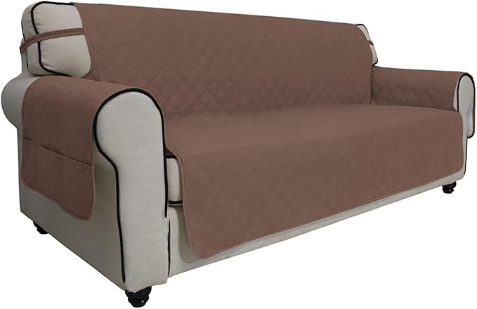 Easy-Going Sofa Slipcover Oversized Sofa Cover Waterproof Couch Cover Furniture Protector Cover Pets Covers Washable Non-Slip Fabric Pets Kids Children Dog Cat (Oversized Sofa, Brown)