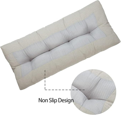 FUNHOME Outdoor Bench Cushion 45 x18 inch with Non-Slip Grips,Water Resistant Porch Swing Cushion,Bench Pillow Pads,Tufted Cushions for Patio Garden Furniture,45" Seat Cushions(Light Brown)
