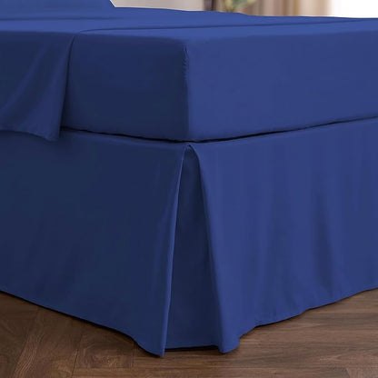 Mellanni Bed Skirt Full Size - Bed Skirting - 15-Inch Tailored Drop Pleated Dust Ruffle - Hotel Luxury Bedding - Wrinkle, Fade, Stain Resistant - 1 Bedskirt (Full, Royal Blue)