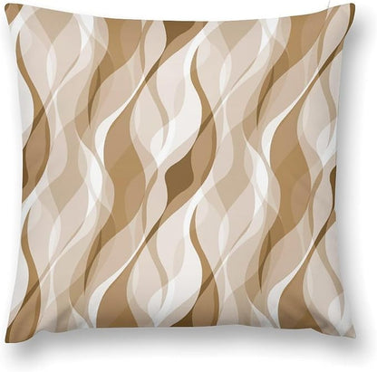 Cream Throw Pillow Covers Modern Abstract Cream and Grey Striped Decorations for Bedroom Living Room Farmhouse Sofa Pillows Bed Couch 16x16 Inch
