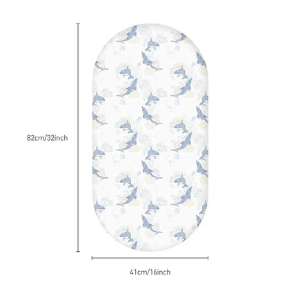 Gllquen Baby Bassinet Sheets Set 2-Pack, Breathable Cozy Bassinet Fitted Sheet Universal Fit Standard Mattress Oval Rectangle Cradle Baby Sheets for Baby Boy Girls Unisex 32"x16"(Seashell)