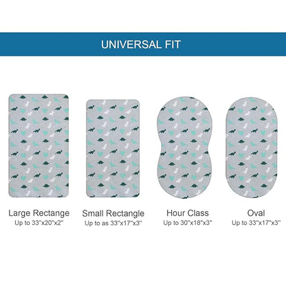 Bassinet Sheet, Bassinet Sheets 2 Pack, Ultra Soft Bassinet Sheets for Baby Boys or Girls Universal Fit for Rectangle, Oval, Hourglass Bassinet Pad/Mattress, Grey