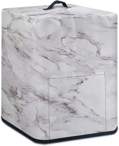 Air Fryer Cover Dust Cover, Dust Protection Insulated Kitchen Appliance Cover with Top Handle and Front Pockets for Women Gift, White Marble