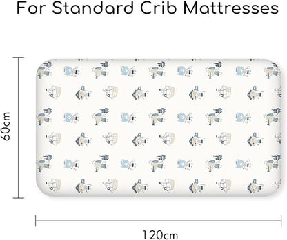 Nap Mat Sheet 47"x24", 3 Pack Blue Ocean Sailor Baby Crib Sheets Fitted Elastic Corners, Preschool Day Care Rest Mat Cover, Soft Breathable - Compatible with Regalo My Cot, Joovy Travel Cot