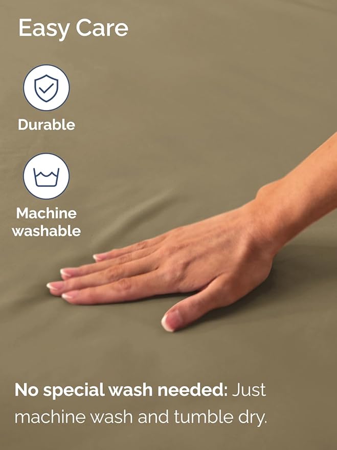 Extra Deep Queen Fitted Sheet - Hotel Luxury Single Fitted Sheet Only - Easily Fits 18 inch to 24 inch Mattress - Ultra Soft, Wrinkle Free w/Extra Deep Pockets - Easy-Care, Breathable & Comfy - Khaki