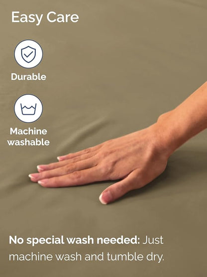 Extra Deep Twin XL Fitted Sheet - Hotel Luxury Single Fitted Sheet Only - Easily Fits 18 inch to 24 inch Mattress - Ultra Soft, Wrinkle & Fade Free w/Extra Deep Pockets - Breathable & Comfy - Khaki