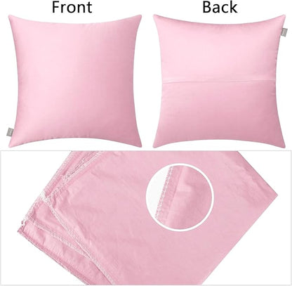 4-Pack 100% Cotton Comfortable Solid Decorative Throw Pillow Case,Thmyo Square Cushion Cover Pillowcase Sublimation Blank Pillow Covers DIY Throw Pillowcase for Sofa Couch(26x26 inch/ 66x66cm, Pink)