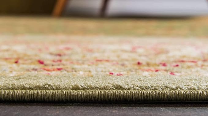 Unique Loom Voyage Collection Traditional Oriental Classic Intricate Design Area Rug (4' 0 x 4' 0 Square, Green/Ivory)