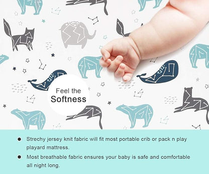 BROLEX Baby Fitted Crib Sheets: Kid Crib Sheets - Set of 2 for Toddler Standard Size Crib Mattress for Boys and Girls - Jersey Knit Crib Bed Sheets Space Planet