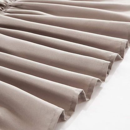 MEILA Wrap Around Bed Skirt Three Fabric Sides Elastic Dust Ruffled 18 Inch Tailored Drop,Easy to Install Fade Resistant-Taupe, Queen/King