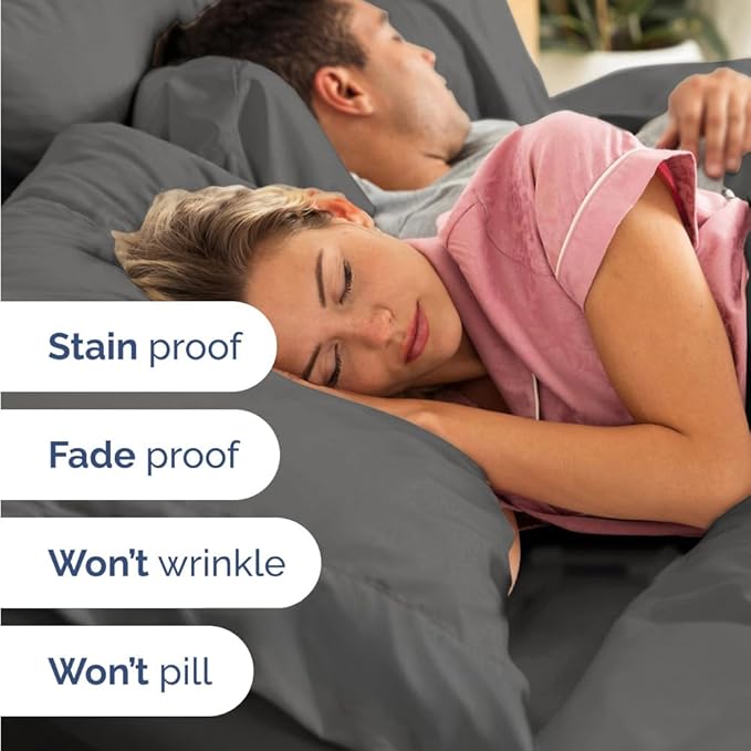 Extra Deep Pocket Queen Sheet Set - 4 Piece Breathable & Cooling Bed Sheets - Hotel Luxury Sheet Set - Soft, Wrinkle Free and Comfy - Easily Fits Extra Deep Mattresses - Deep Pocket Charcoal Sheets