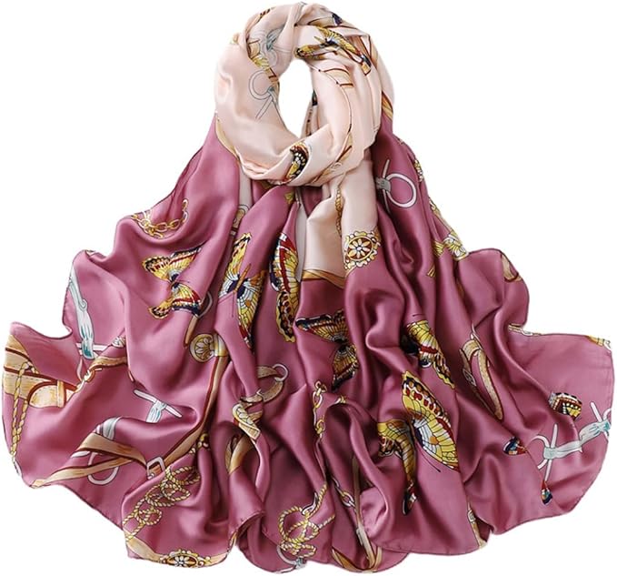 Fashion Scarves Scarf 100% Silk Feeling Scarf Silk Like Scarves Long Lightweight Sunscreen Shawls for Women