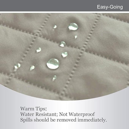 Easy-Going Reversible Oversized Couch Cover for 3 Cushion Couch Sofa Cover for Dogs Water Resistant Furniture Protector Cover with Foam Sticks for Pet (Oversized Sofa, Beige/Beige)