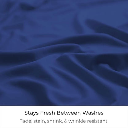 Mellanni Bed Skirt King Size - Bed Skirting - 15-Inch Tailored Drop Pleated Dust Ruffle - Hotel Luxury Bedding - Wrinkle, Fade, Stain Resistant - 1 Bedskirt (King, Royal Blue)