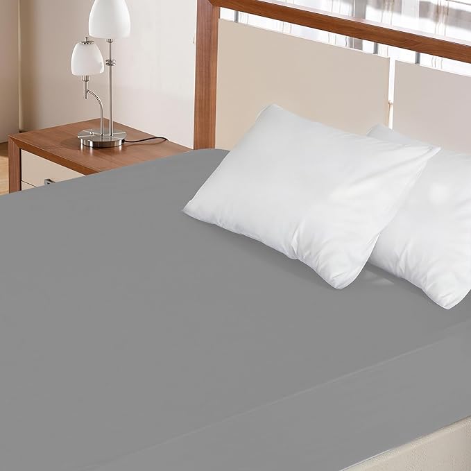 Twin Fitted Sheet Only, Super Soft & Cozy Twin Size Bed Sheets for Boys Kids with Deep Pocket to 14 Inch, Cooling Jersey Mattress Bottom Sheets,Shrinkage & Stain Resistant, Wrinkle Free, Gray
