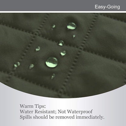 Easy-Going Reversible Loveseat Couch Cover for 2 Cushion Couch Sofa Cover for Dogs Water Resistant Furniture Protector with Foam Sticks Elastic Straps for Pet (Loveseat, Army Green/Beige)