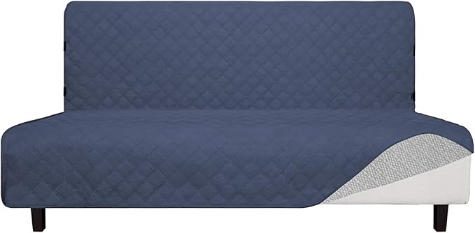 Easy-Going Sofa Slipcover Futon Cover Waterproof Couch Cover Furniture Protector Cover Pets Covers Whole Fabric No Stitching Non-Slip Fabric Pets Kids Children Dog Cat (Futon, Navy)