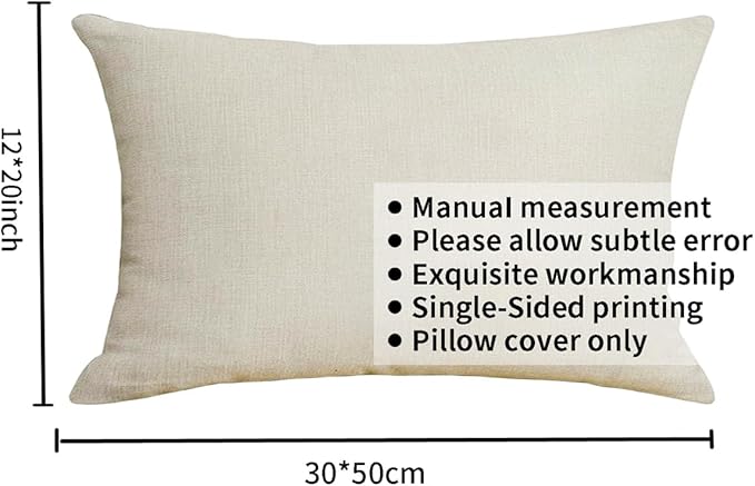 Boho Abstract Tufted Lumbar Pillow Cover 12x 20, Geometric Rainbow Cottagecore Decor Linen Pillow Cushion Case, Neutral Accent Farmhouse Home Decor for Outdoor Couch Bedroom Car Ginger
