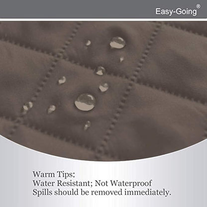 Easy-Going Reversible Loveseat Couch Cover for 2 Cushion Couch Sofa Cover for Dogs Water Resistant Furniture Protector with Foam Sticks Elastic Straps for Pet (Loveseat, Taupe/Ivory)