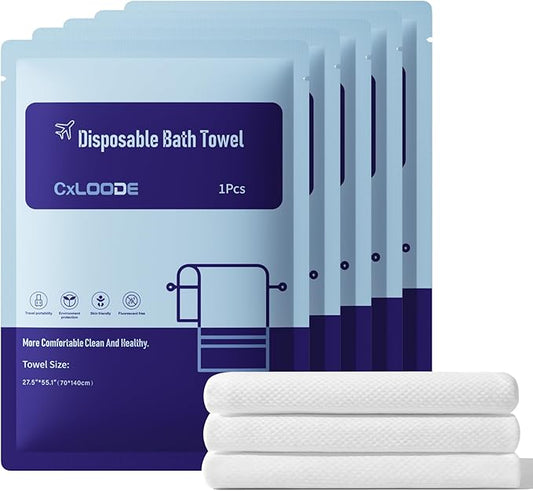 Disposable Bath Towels for Travel, Baby-Safe Disposable Towels Zero Fluorescent Brighteners Travel Essential, Large 55.1 x 27.5 Inches, for Hiking Camping Sports Swimming and Traveling