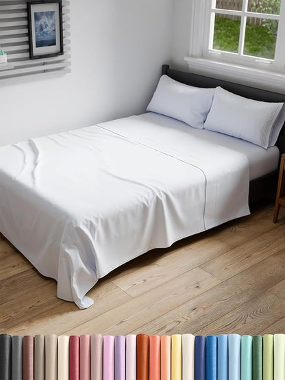 Full XL Bed Sheets - Extra Long Extended Full Sheet – Luxurious, Easy-Fit Sheet Set - Fits between 8” to 16" Deep Pockets, 54" x 80" for Full XL Mattresses - Ideal for Extra Long Full Beds